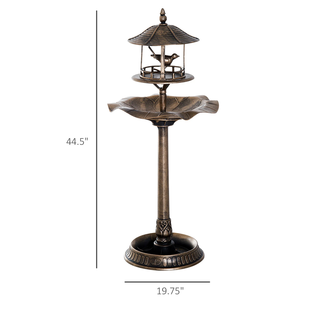 3-in-1 Outdoor Pedestal Bird Bath Garden Décor Feeder Planter Resin Freestanding
