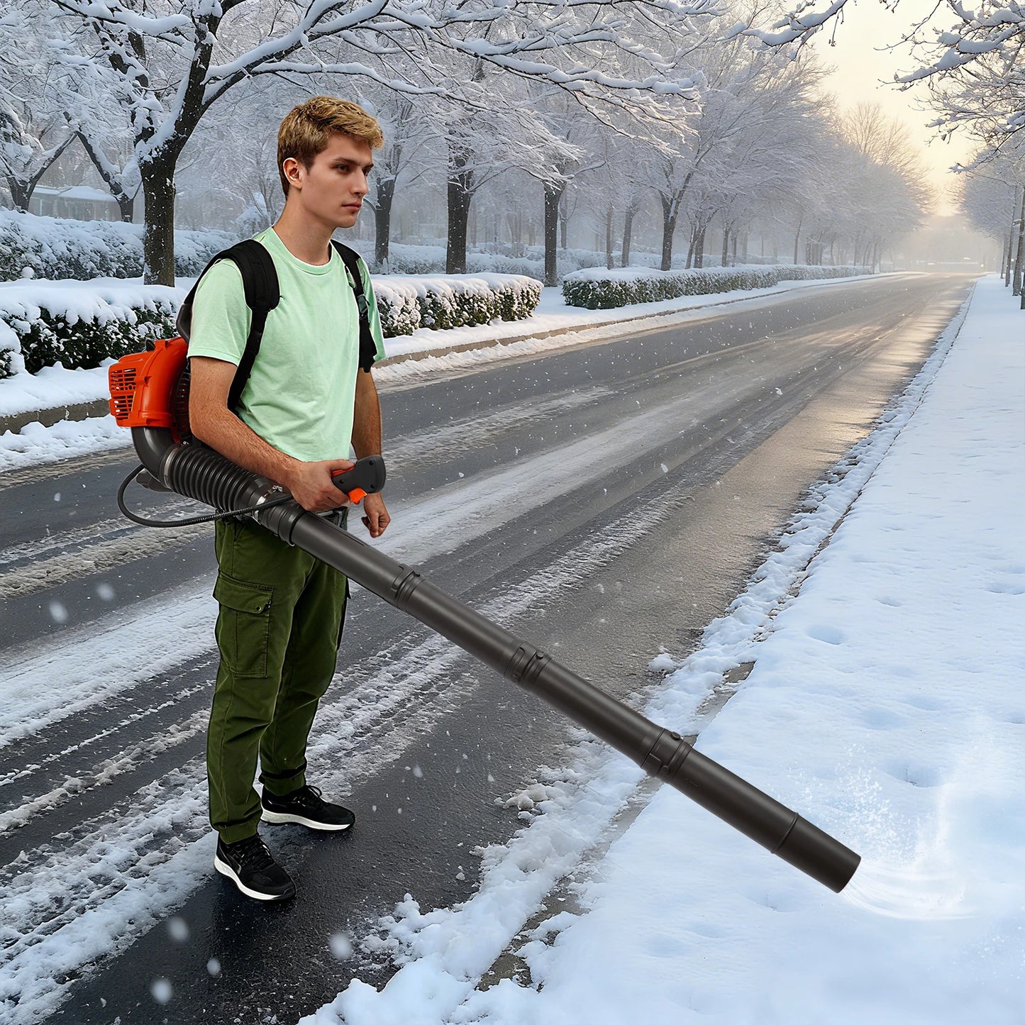 CNCEST 2 Stroke Backpack Gas Leaf Blower For Debris Cleanup