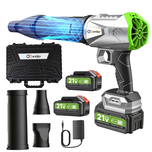 XYSD Cordless Leaf Blower Turbo Jet Handheld 2x4500mAh Batteries