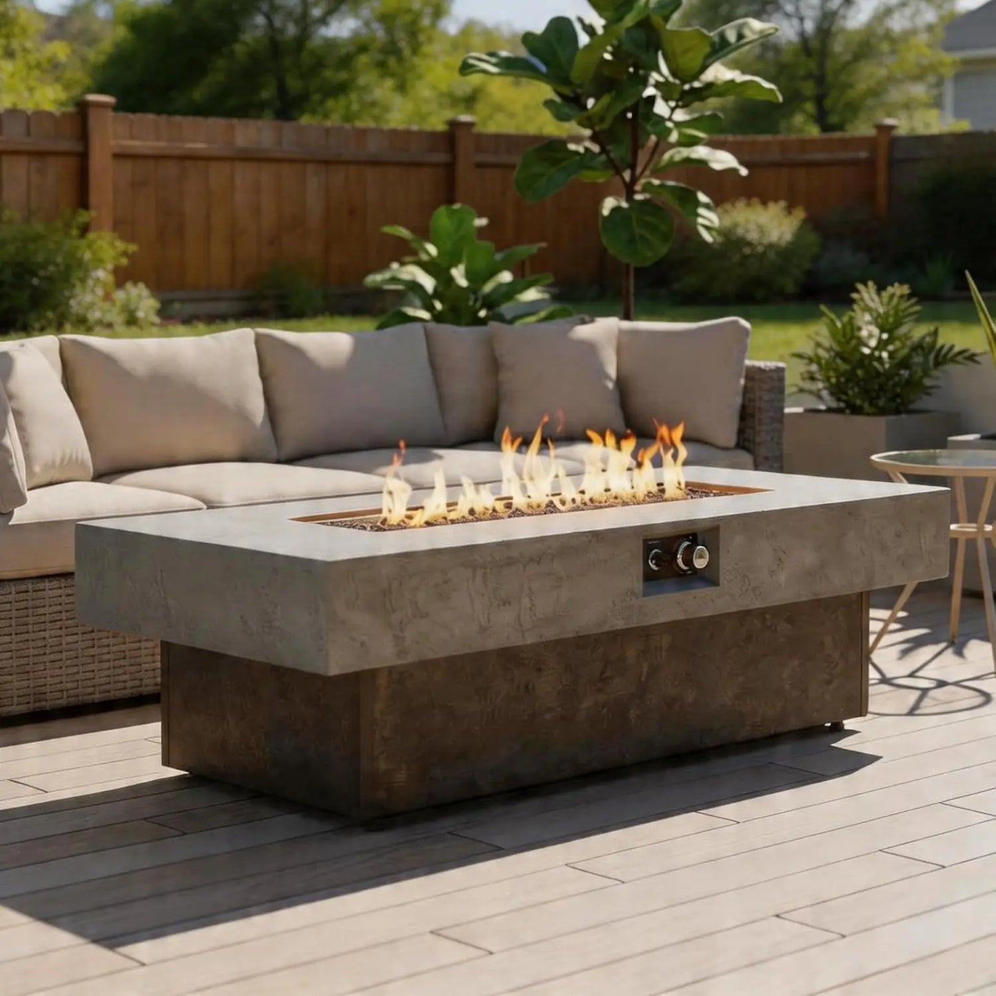 Outdoor Propane Fire Pit Table 50,000 BTU for Patio