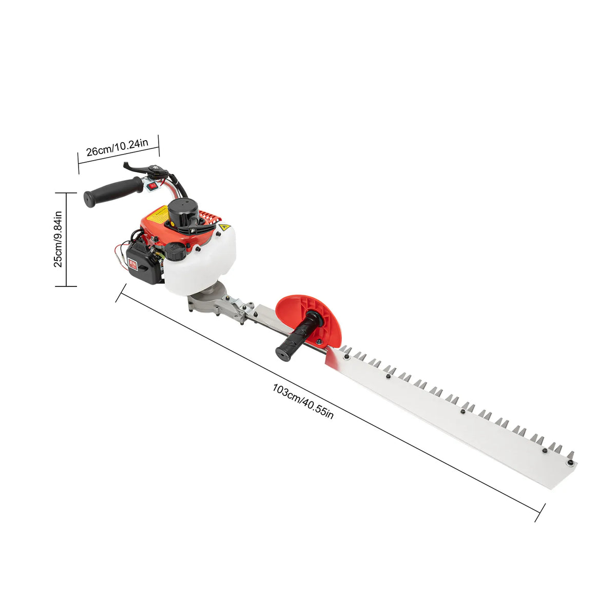Petrol Hedge Trimmer Machine, 22.5CC 2-Stroke Engine with 27.6 Inch Double-Sided Blade, for Garden Shrub Pruning Yard Landscaping, Heavy Duty Cordless Hedge Cutter with Gloves & Goggles Kit