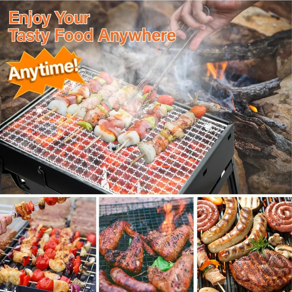 XIUWO Portable Folding Charcoal Grill Smoker for Outdoors