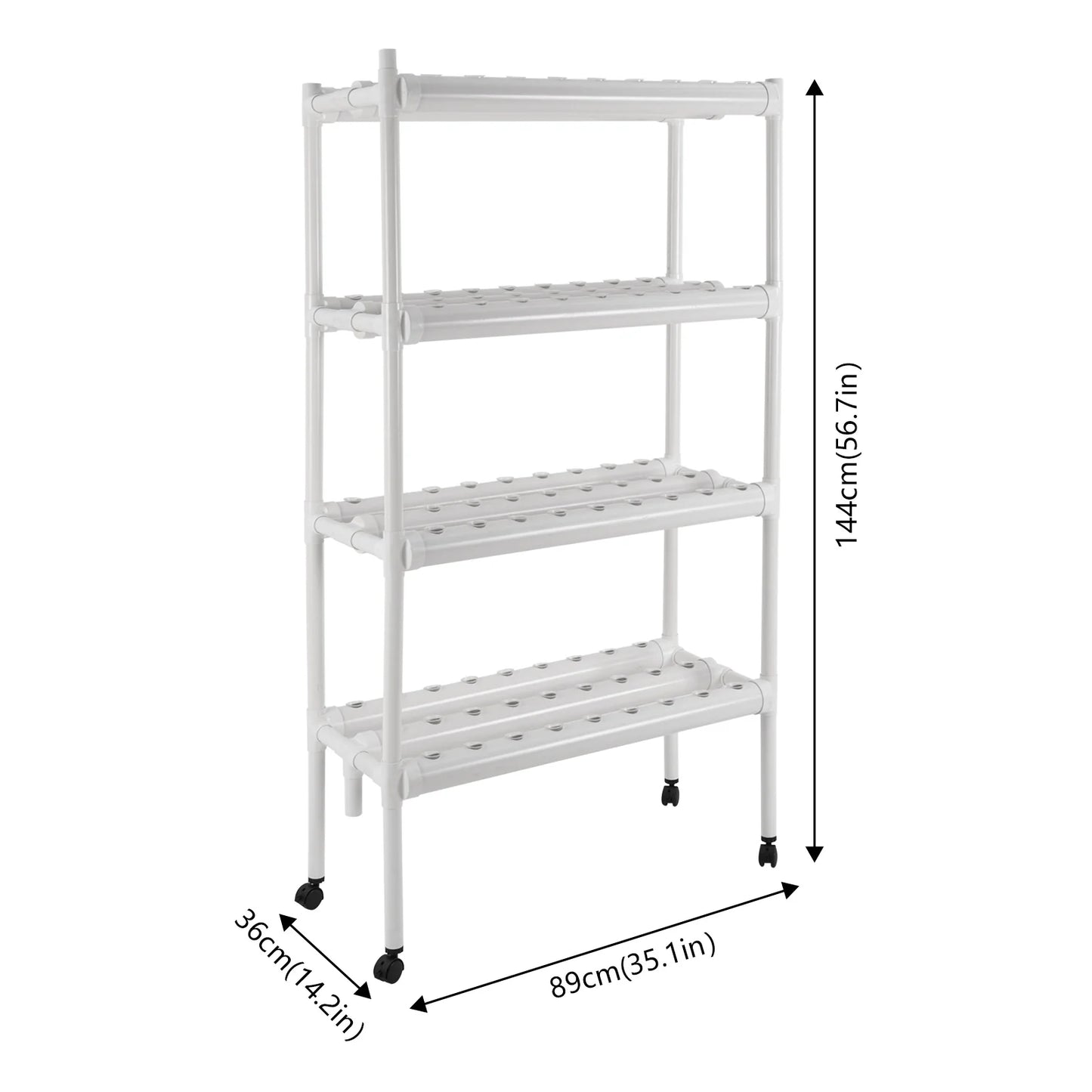4 Tiers Hydroponic Grow Kit, Hydroponic Planting Equipment with 108 Plant Sites, Hydroponic Growing System with Footmat & Pulley