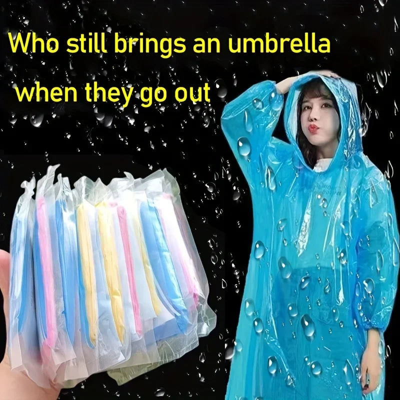 Compact Disposable Rain Poncho For Outdoor Camping And Travel Lightweight