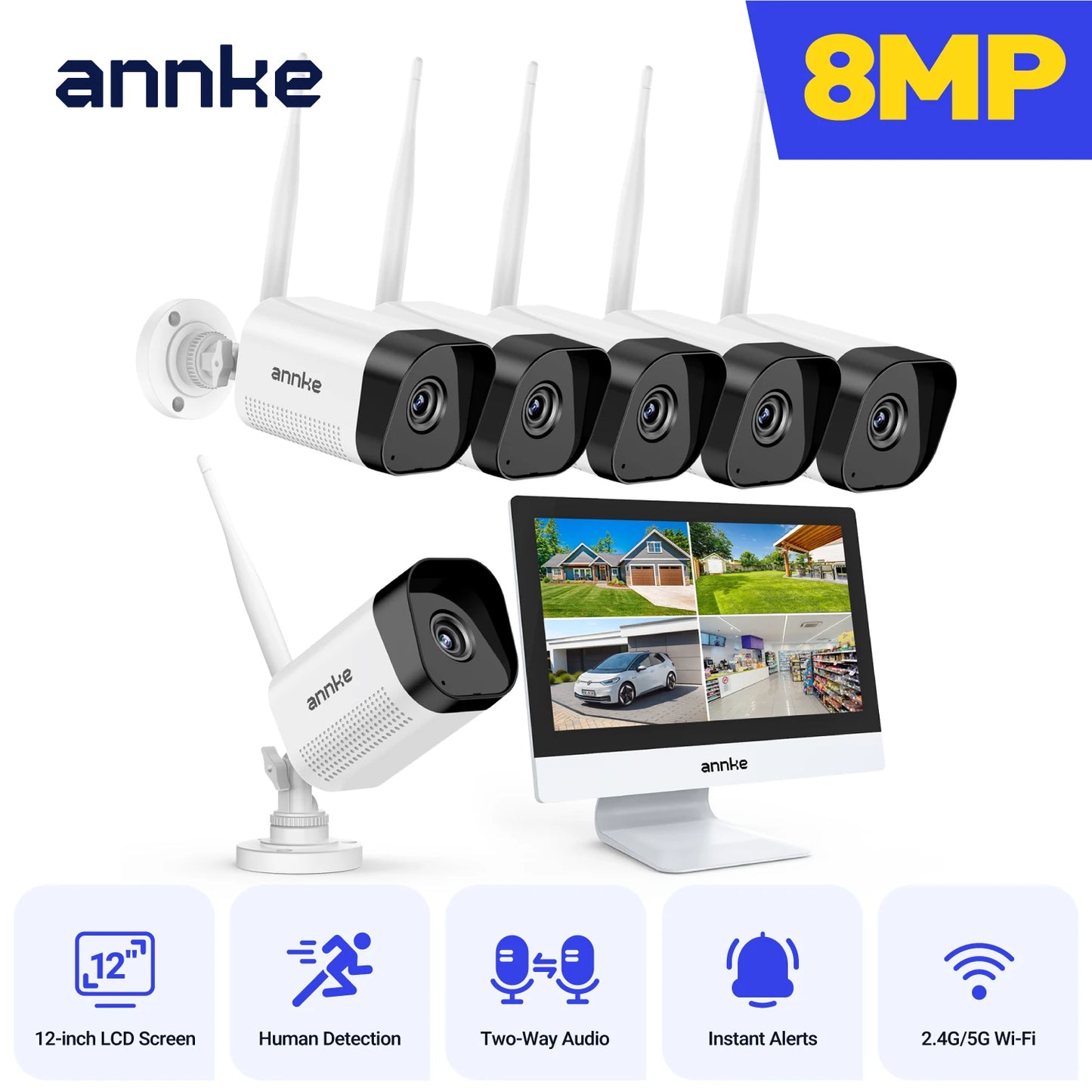 ANNKE 8MP WiFi Security Camera System With 4K Night Vision