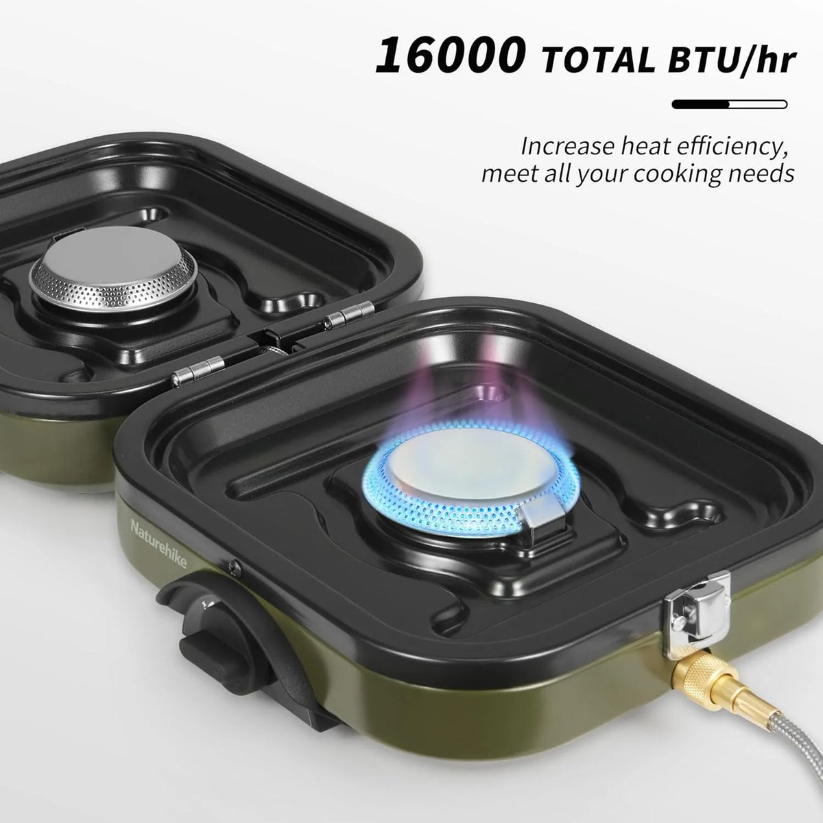Naturehike Portable Two Burner Folding Camping Gas Stove With Griddle