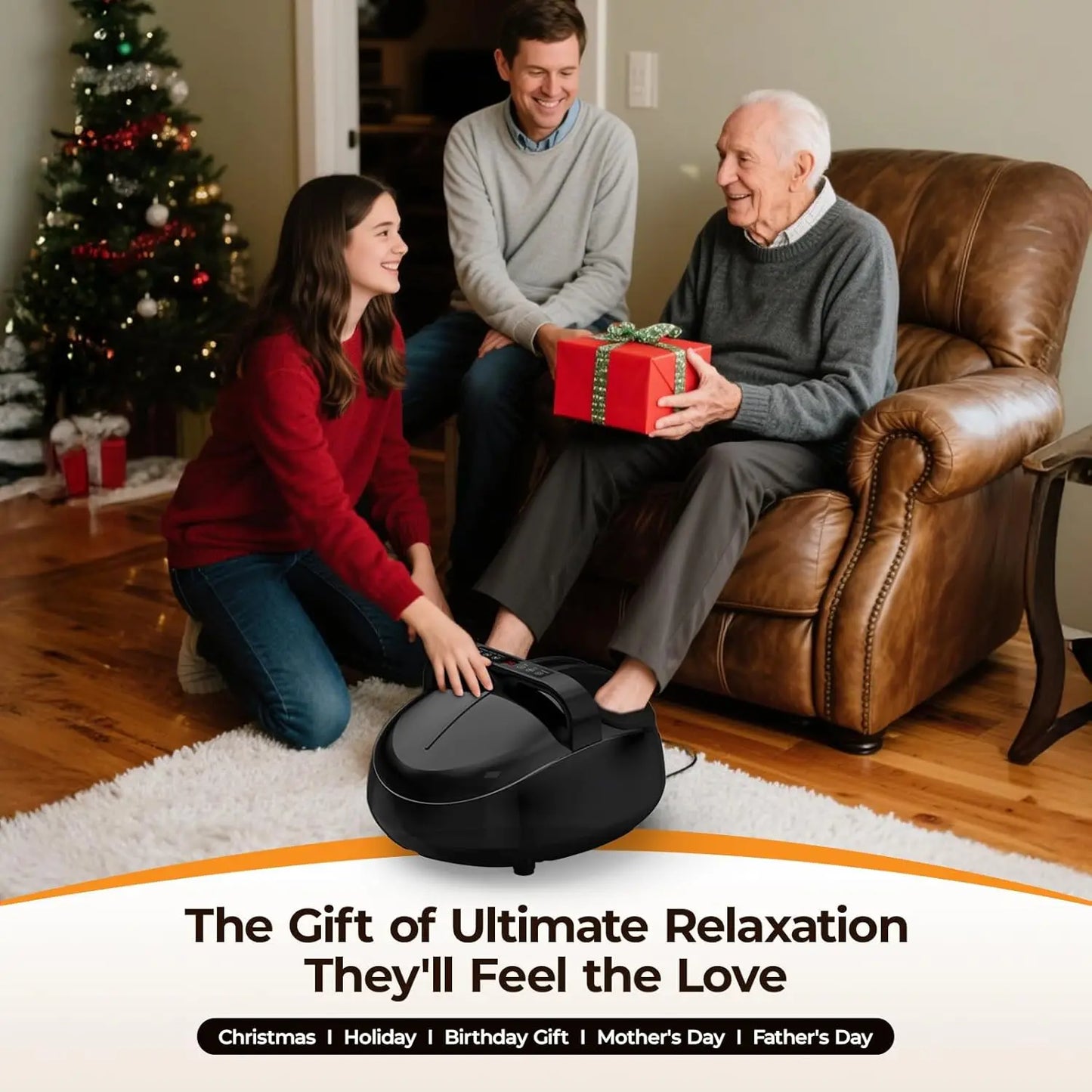HTM Shiatsu Foot Massager With Kneading Heat And Air Pressure