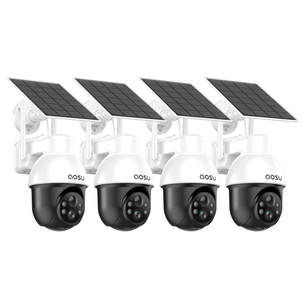 AOSU 3MP PTZ Solar Security Camera Built In Battery AI Motion Detection