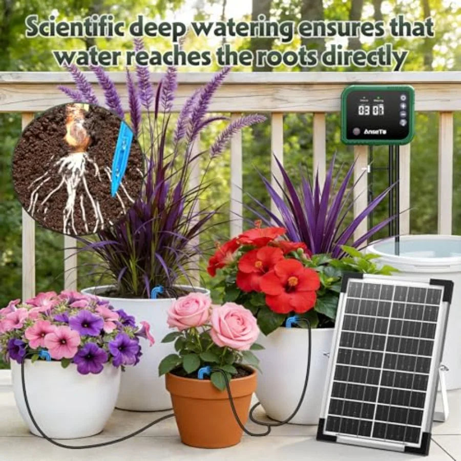 Solar Drip Irrigation System Garden Greenhouse Outdoor Automation