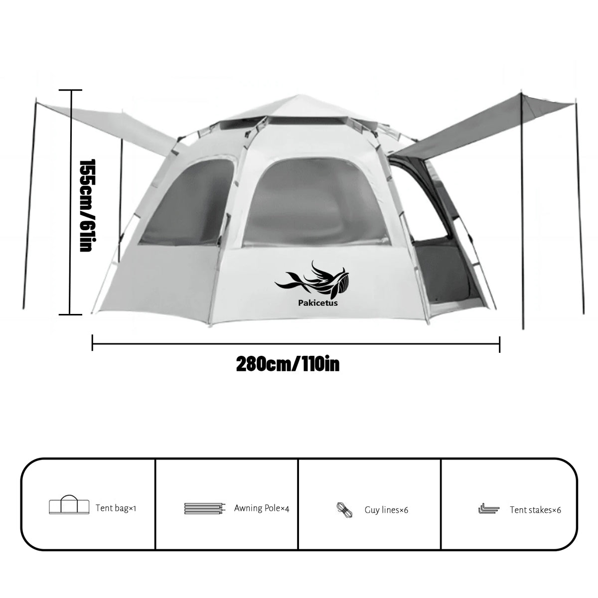 Spherical Hexagonal Camping Tent - Quick-Set Design with Sun/Wind-Resistant Oxford Fabric & 6-Sided Mesh Ventilation