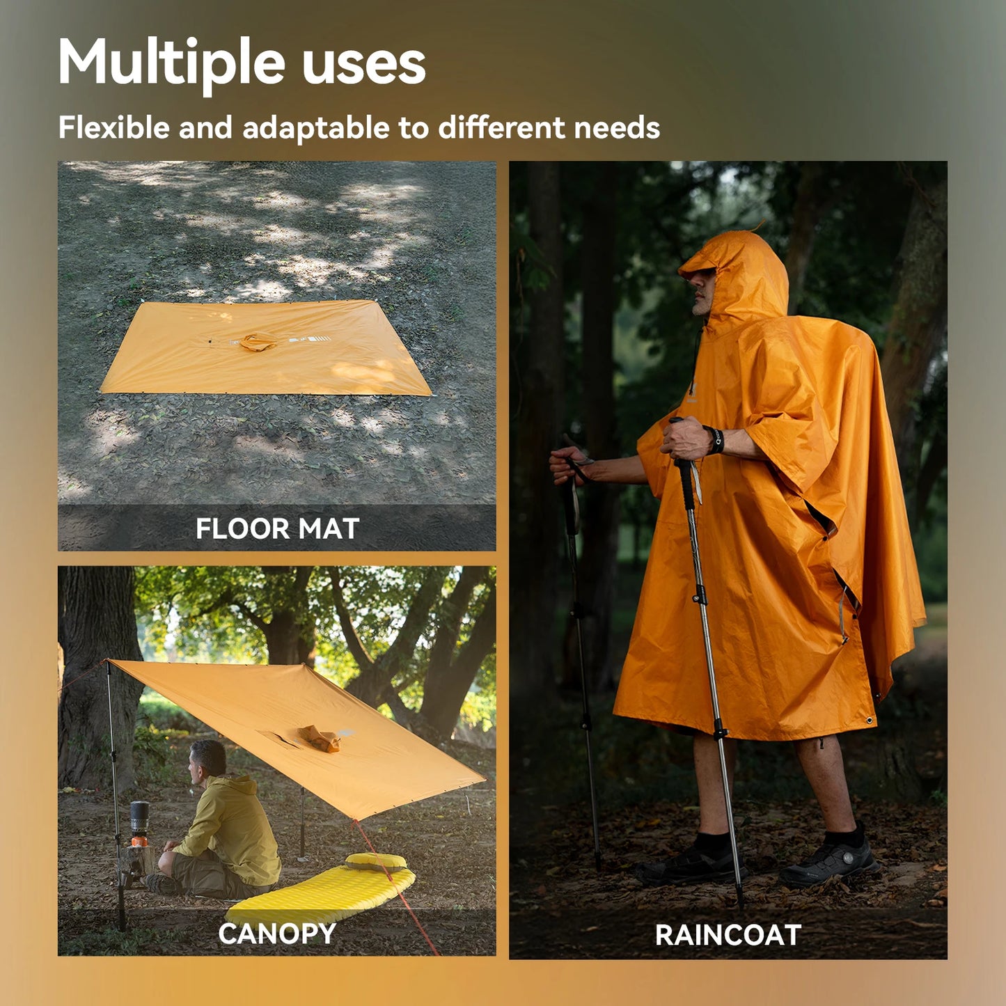 Qunature Raincoat Waterproof Lightweight Multisport Poncho