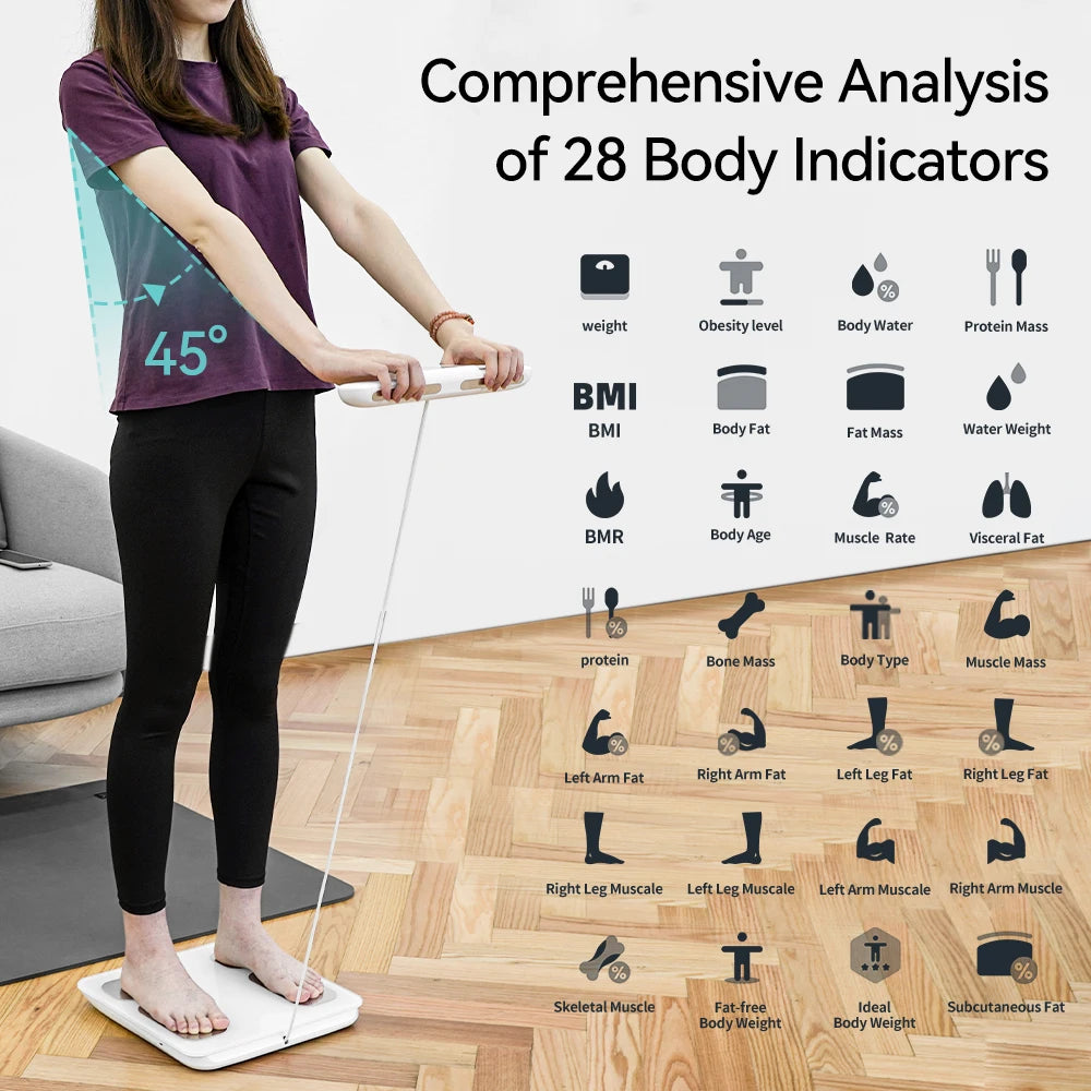 Smart Eight Electrode Digital Bathroom Scale With App Sync BMI