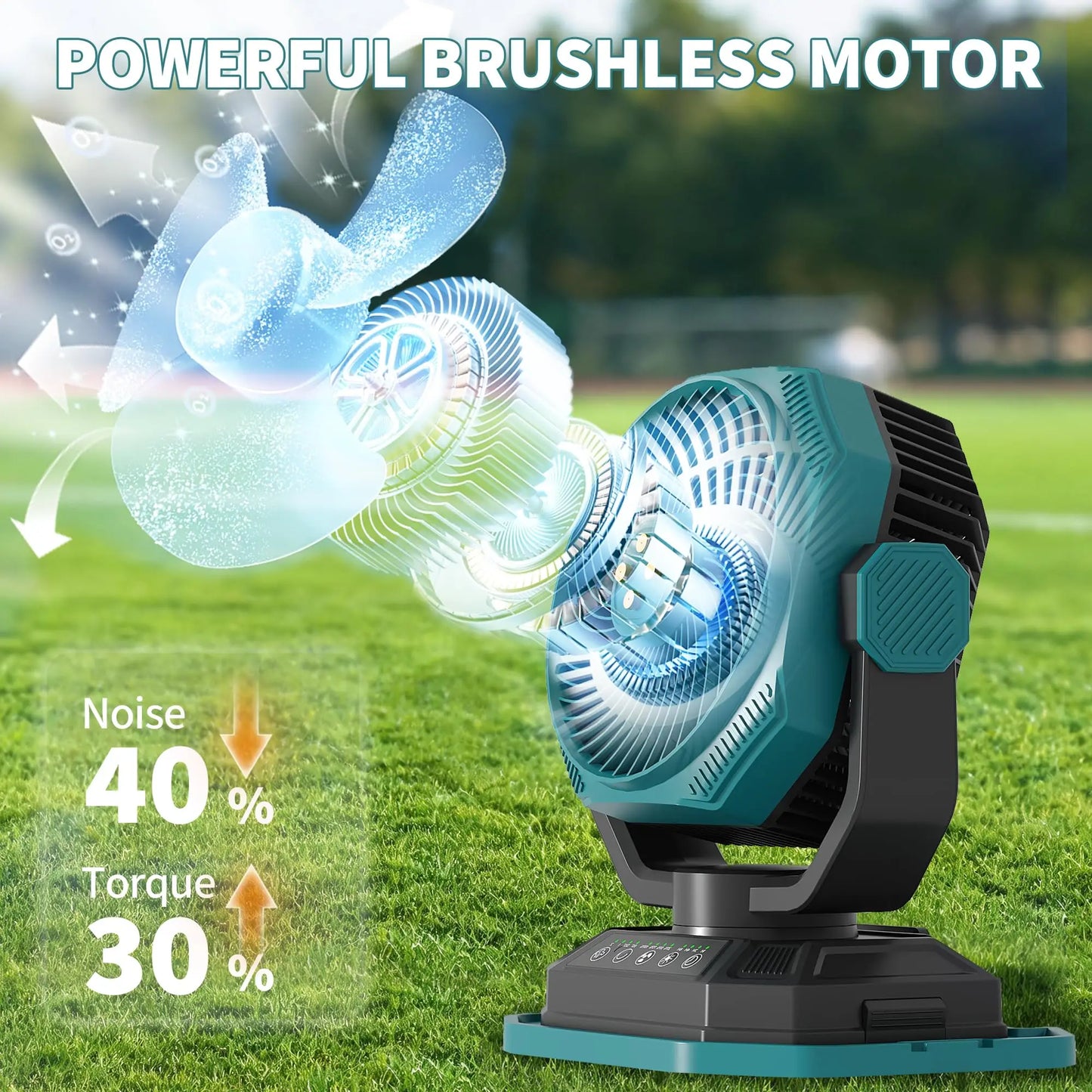 HiMISS 15L Portable Misting Fan With Remote 30000mAh Battery Wheels