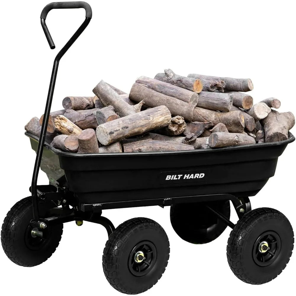 BILT HARD Yard Dump Cart No Flat Tires 600lb Capacity
