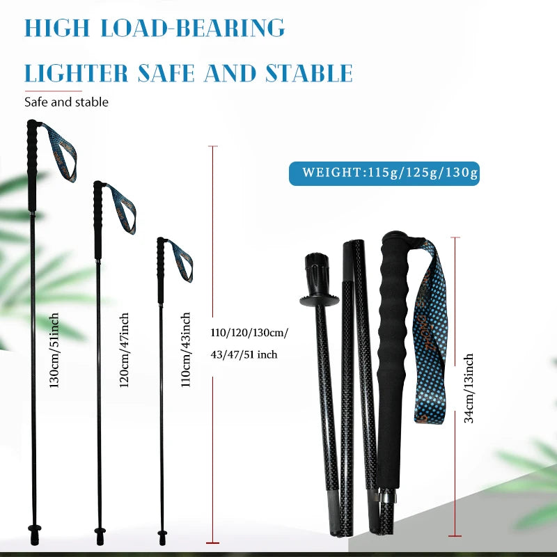 OKHEALING Carbon Fiber Hiking Sticks 2 Pack Telescopic Trekking Poles