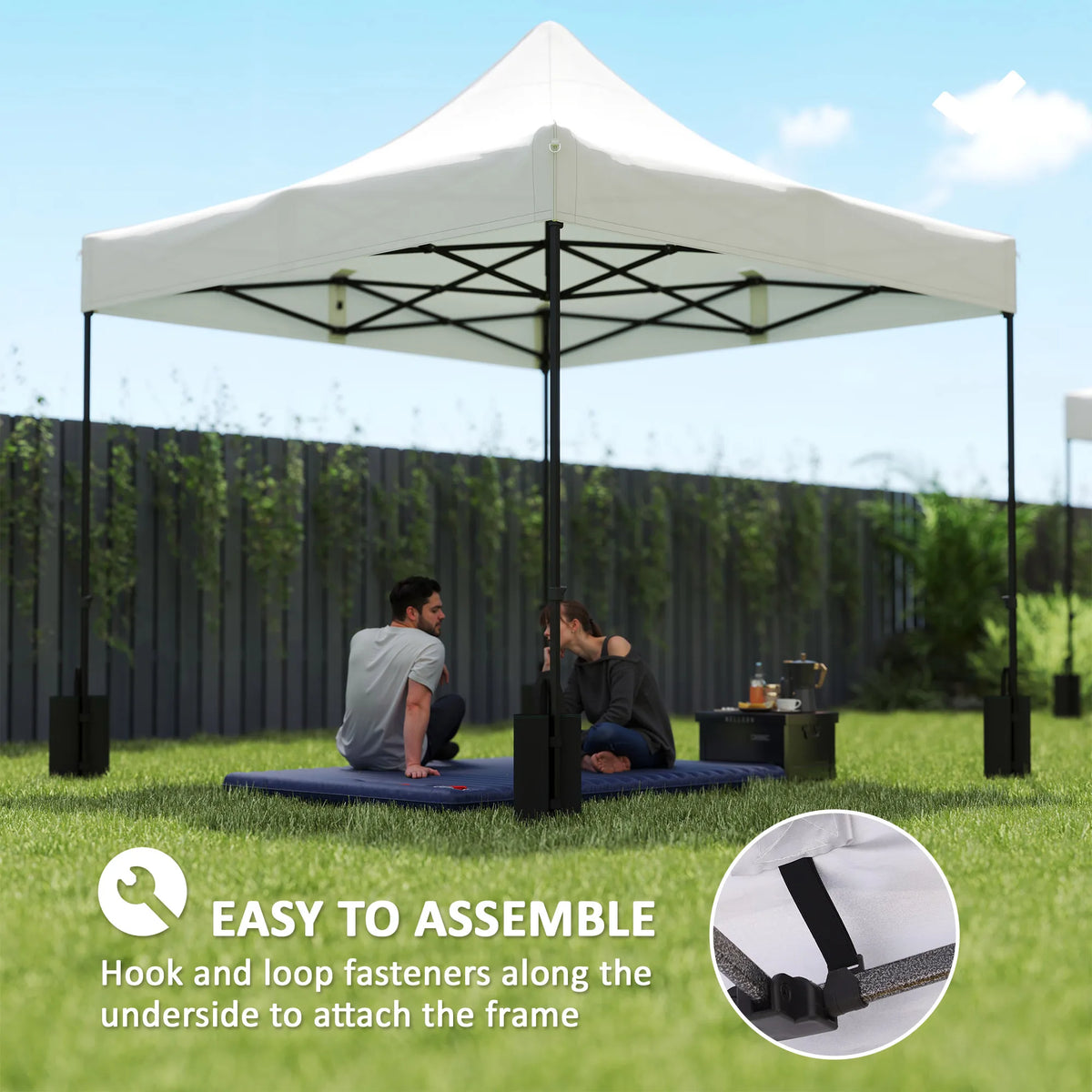 10' x 10' Pop up Canopy Replacement Top with Weight Bags, White