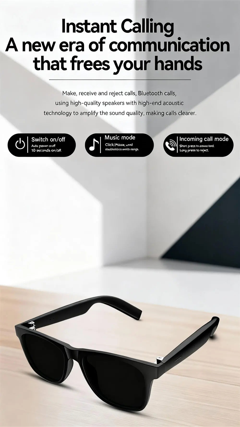 Chotog D11 Plus Smart Glasses Bluetooth Hands Free Calling