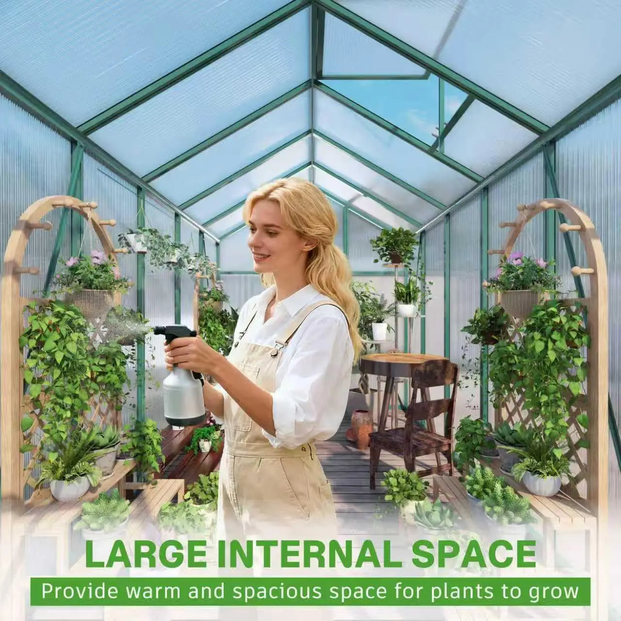 Outdoor Greenhouse With Aluminum Frame And Polycarbonate Panels