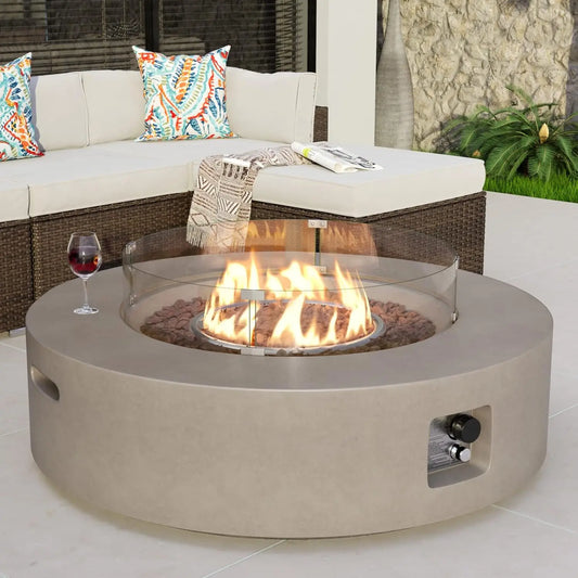 Outdoor Propane Fire Pit Coffee Table With 50000 BTU Stainless Steel Burner