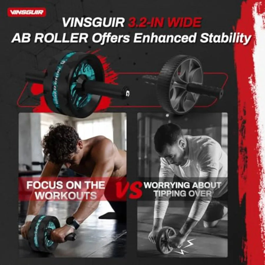 Ab Roller Wheel Abs Core Workout Equipment For Home Gym Knee Pad