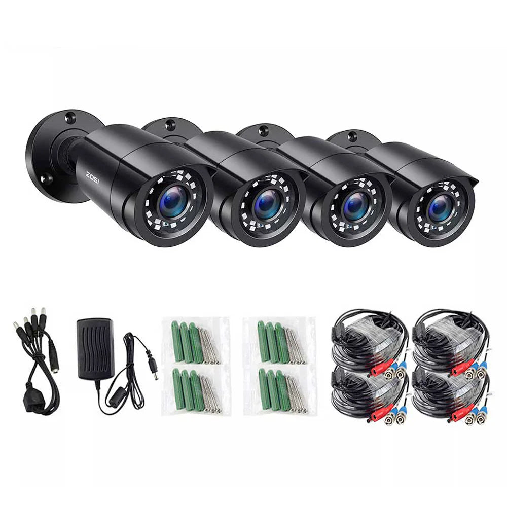 ZOSI 4 Pack 1080P TVI Security Cameras Analog CCTV DVR