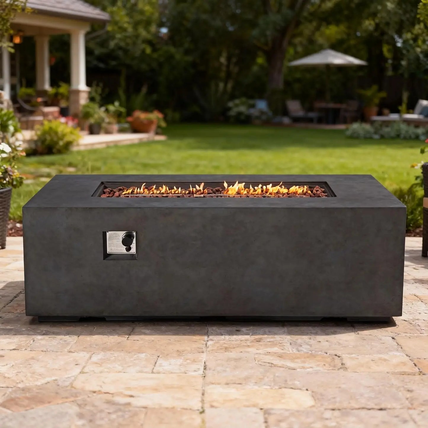 Outdoor Propane Fire Pit Table 50,000 BTU for Patio