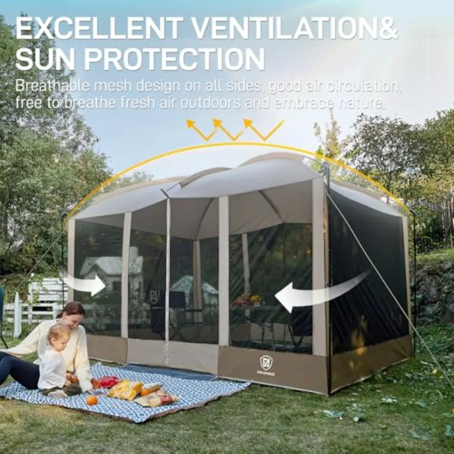 Camping Picnic Screen House Magnetic Mesh Shelter With Free Entry