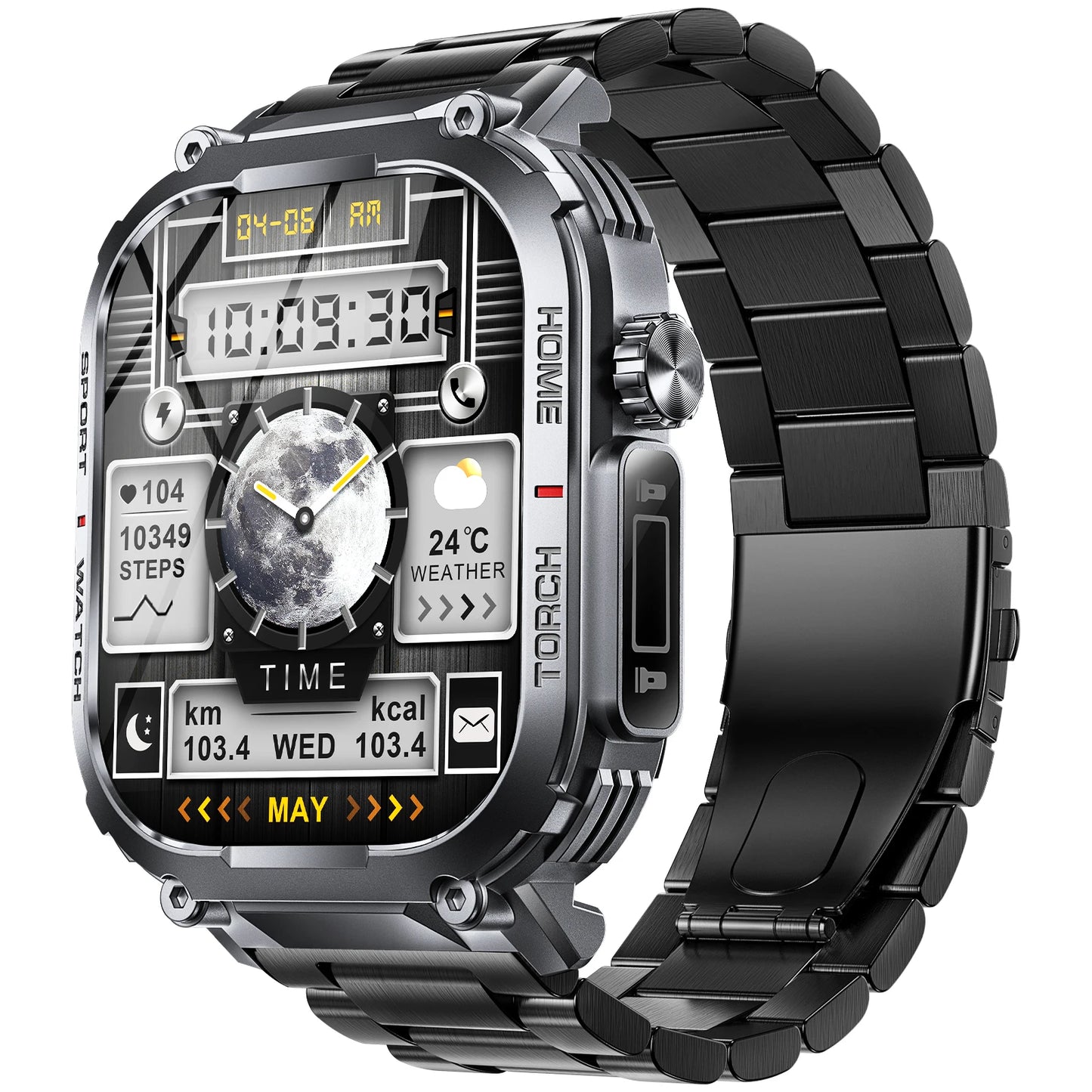 EIGIIS Smart Watch Men 3ATM Waterproof Compass Heart Rate Tracker
