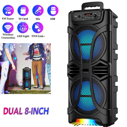 CURUK 6800W Portable Bluetooth Speaker With LED Lights Karaoke Outdoor