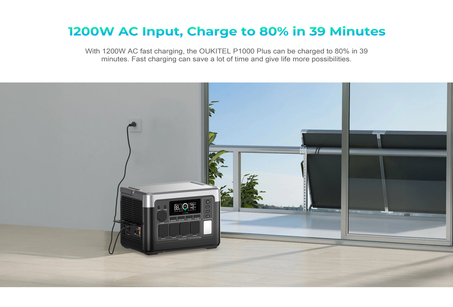 OUKITEL P1000 Plus Portable Power Station 1024Wh LiFePO4 Solar Generator