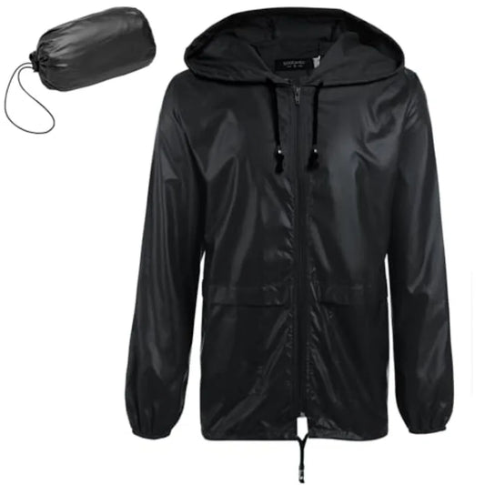 Packable Hooded Rain Jacket Waterproof for Outdoor Travel and Hiking
