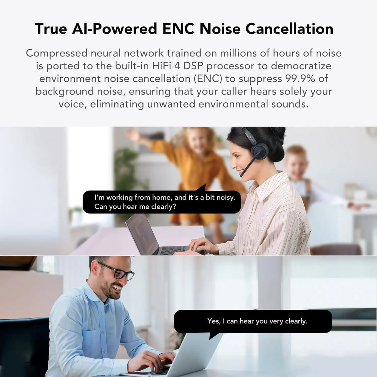 Nuroum Bluetooth 5.3 Over‑Ear Wireless Headset ENC Noise Cancelling Microphone USB Dongle Independent Mute Button Multi‑Point Connection Business Headphones for Call Center Work From Home PC Laptop Desktop Mac Zoom Micros