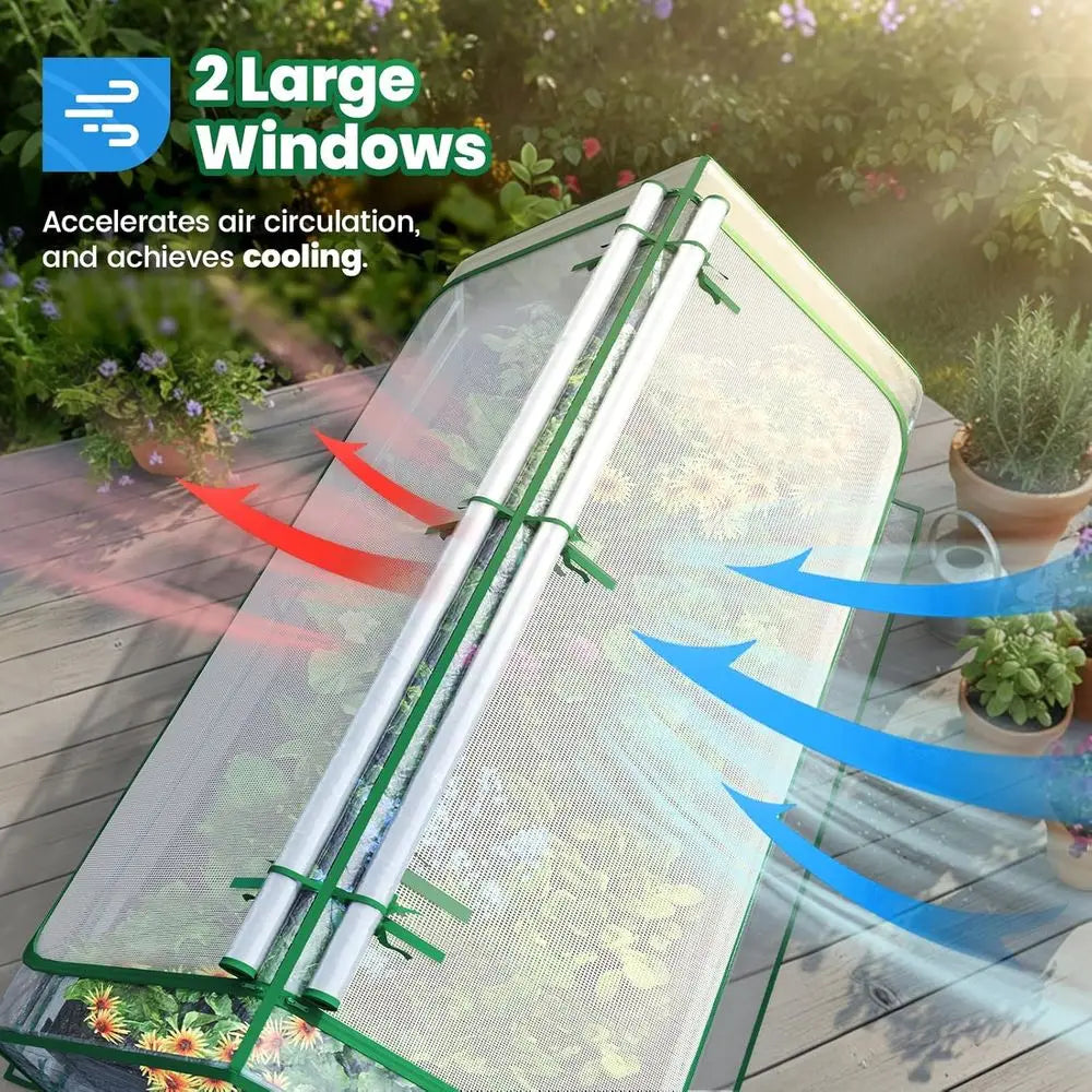 Quictent Raised Garden Bed Galvanized Raised Beds or Gardening Vegetables with Cover 6x3x2 t Tall Metal Planter Box Outdoor Use