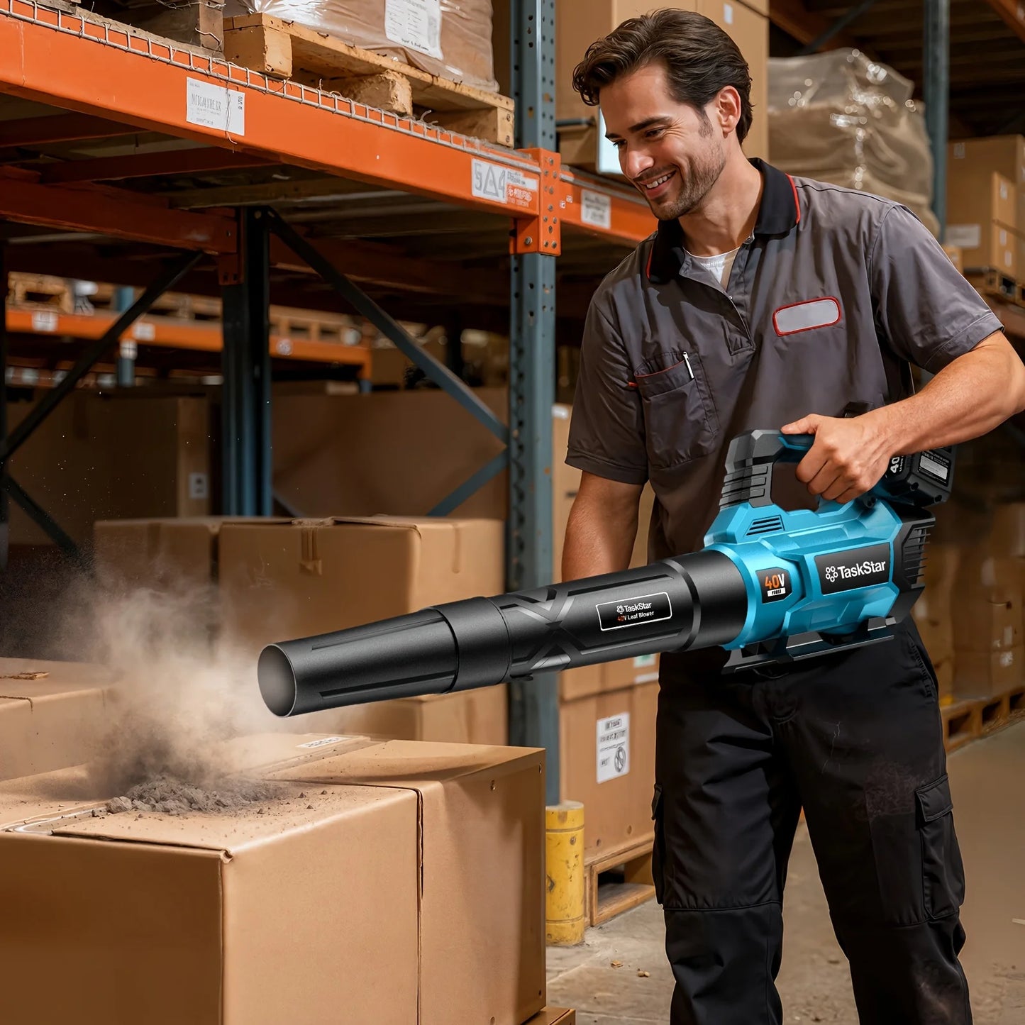 TaskStar Cordless Leaf Blower 40V Three Speed with Two Batteries