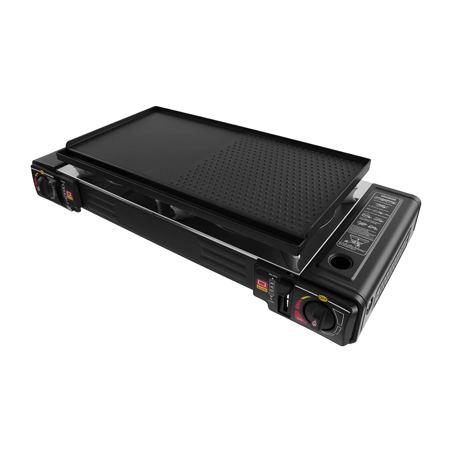 Camping Propane Stove Dual Burner With Griddle For Outdoor Cooking