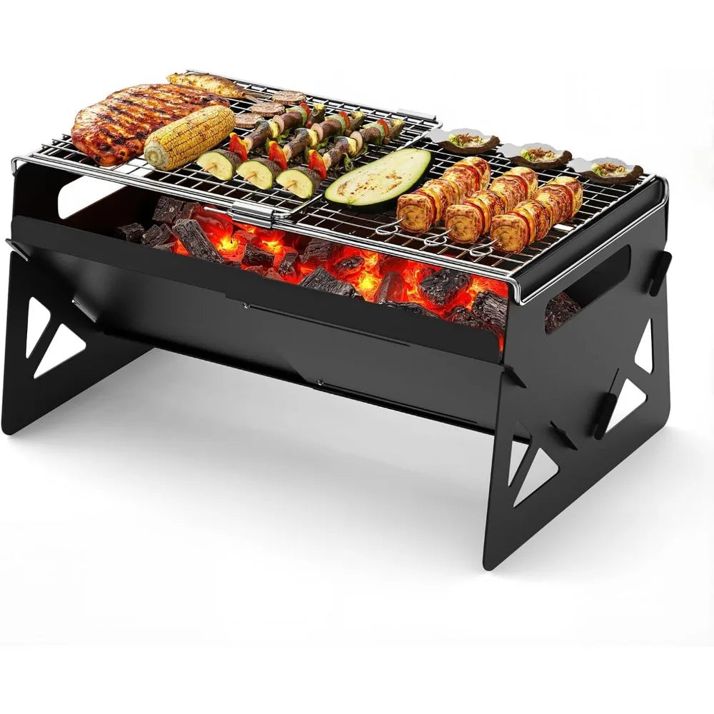 XIUWO Folding Portable Charcoal Grill For Outdoor Camping With Bag