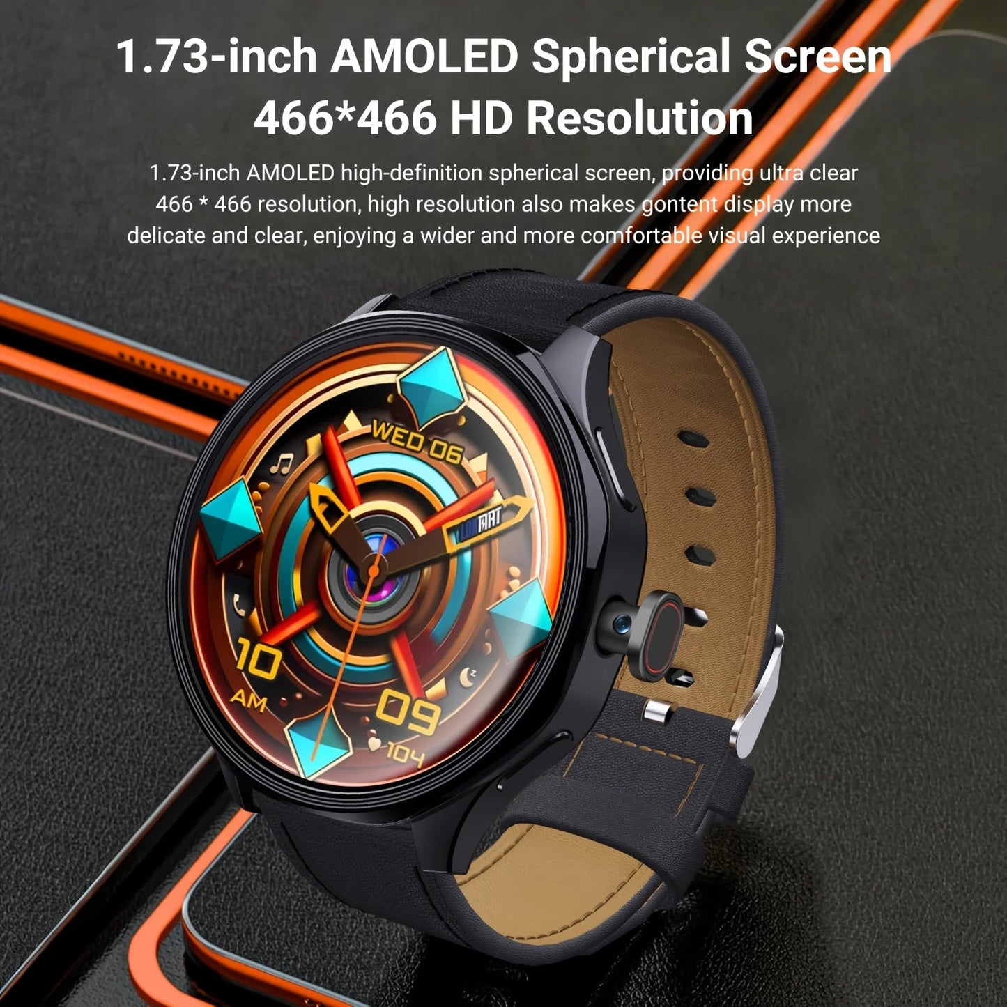 W And O Android 4G SIM Smartwatch AMOLED Display GPS