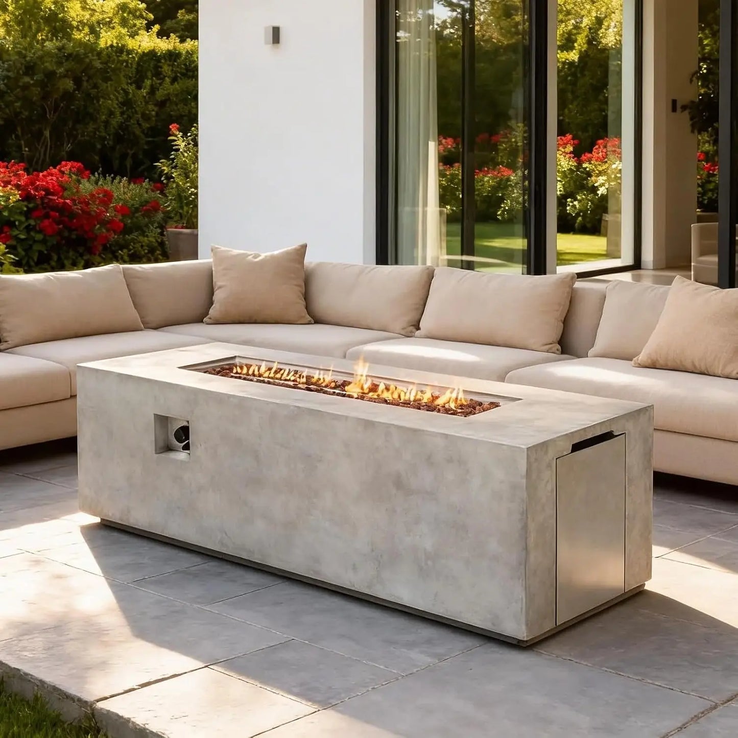 Outdoor Propane Fire Pit Table 50,000 BTU for Patio