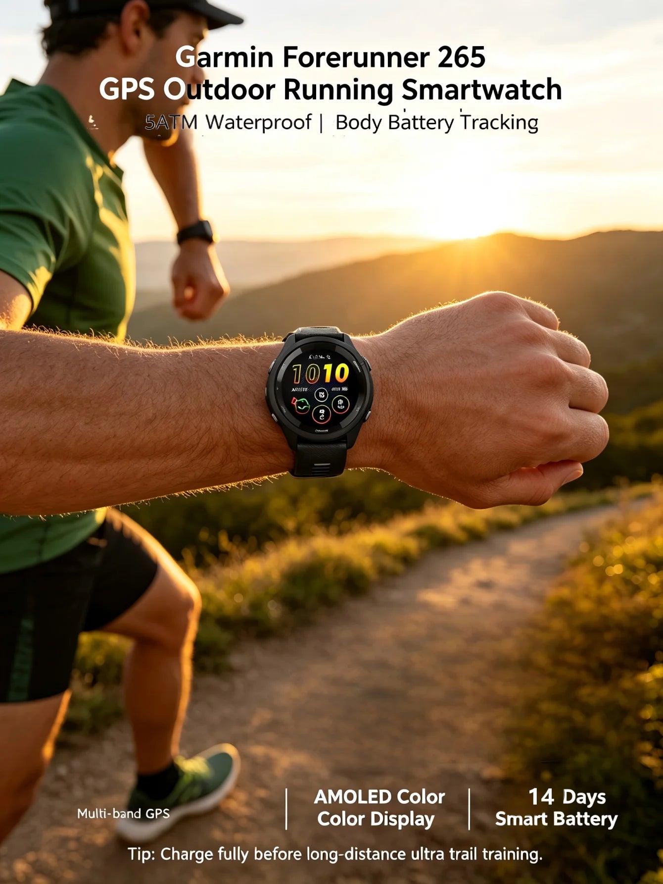 Garmin Forerunner 265 Multiband Gps Running Smartwatch Fitness