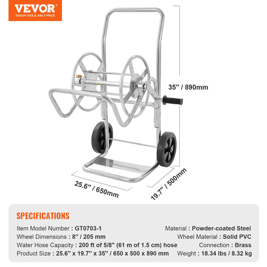 SucceBuy Heavy Duty Hose Reel Cart for Garden Watering System