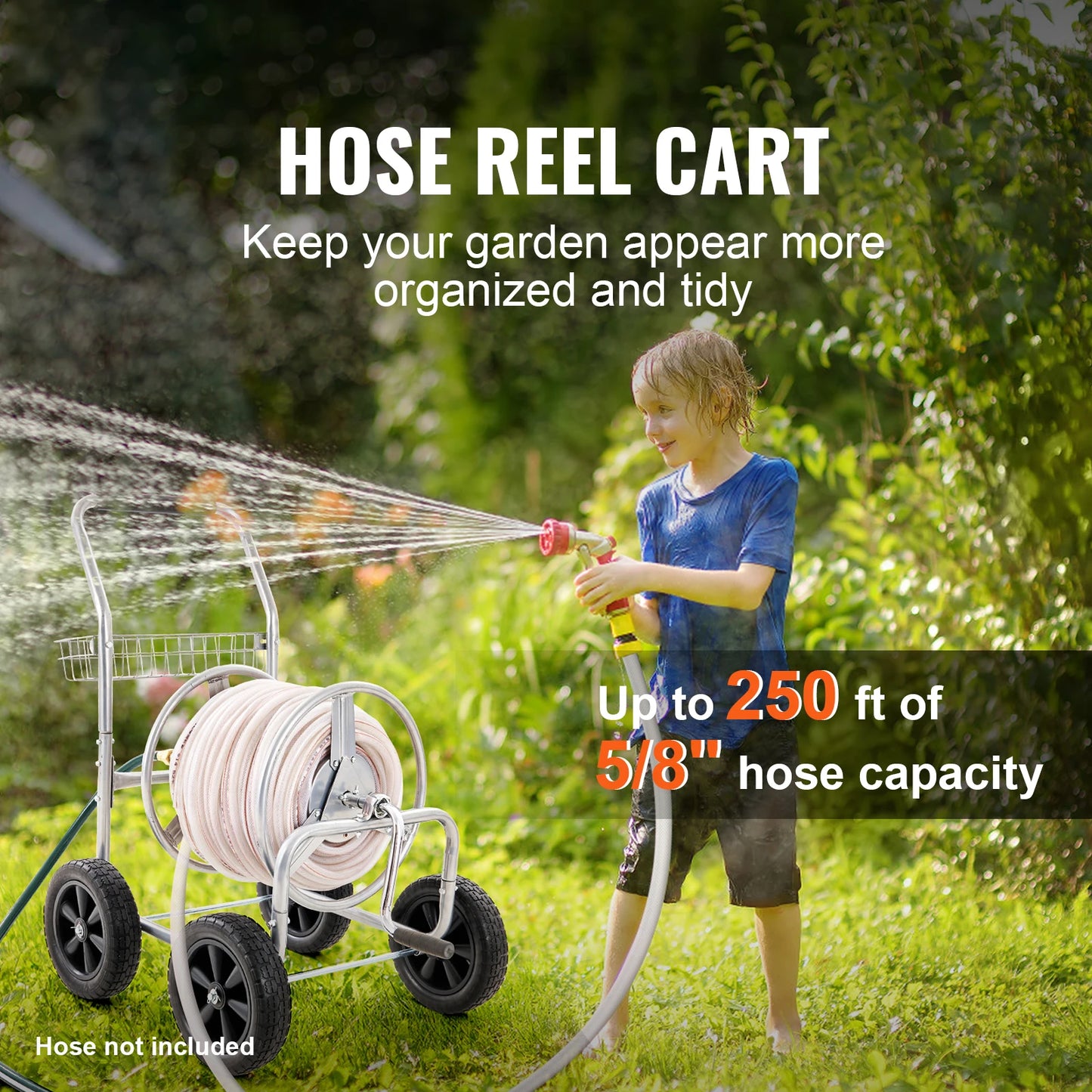 SucceBuy Heavy Duty Hose Reel Cart for Garden Watering System