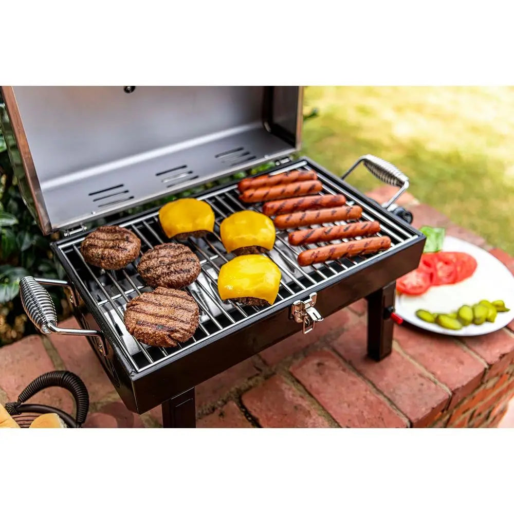 1-Burner Portable Gas Grill, Stainless Steel - 465640214