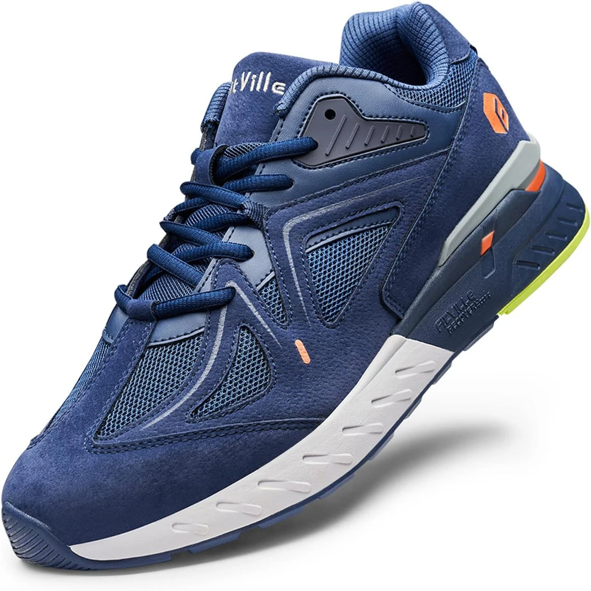 FitVille Extra Wide Walking Shoes for Men Non-slip Comfort Casual Sports Sneakers for Flat Feet Heel Pain Relief - Rebound Core