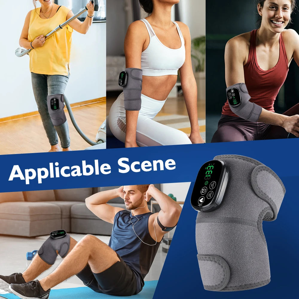 Red Light Knee Massager 660&850nm Shoulder Elbow Heating Massage Support Brace Rechargeable Muscle Relax Pad
