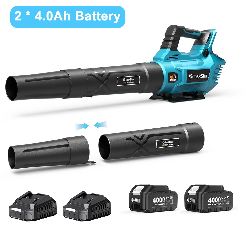 TaskStar 40V Cordless Leaf Blower 4Ah Dual Battery Powered Garden Tool