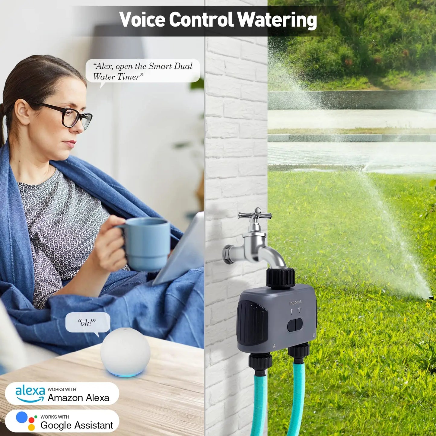 Insoma Zigbee WiFi Automatic Water Timer For Garden Irrigation System