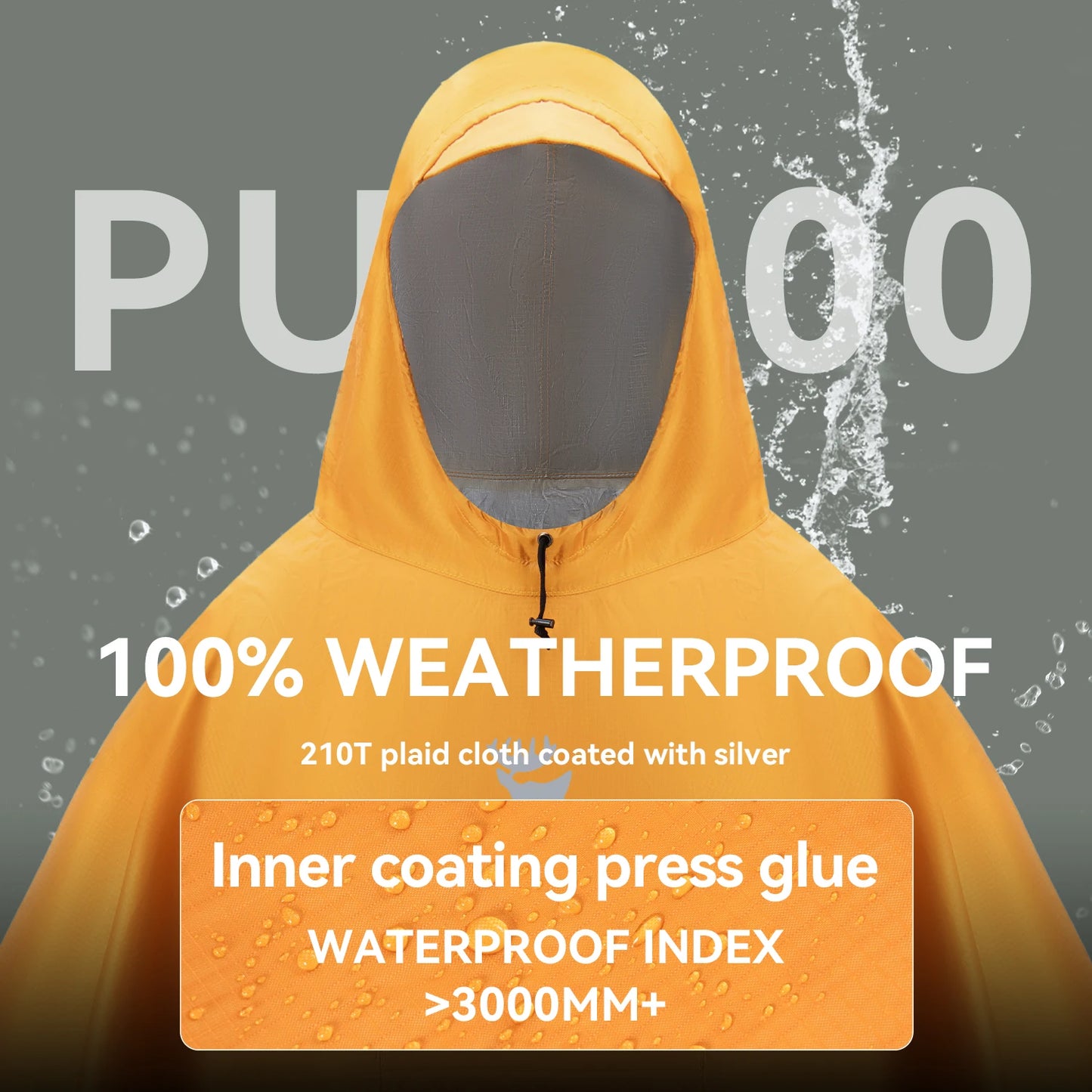 Qunature Raincoat Waterproof Lightweight Multisport Poncho
