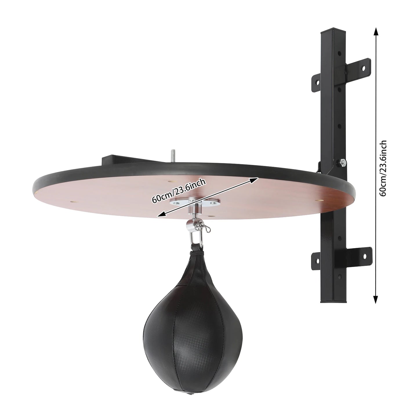 Black/Log Color Speed Bag Platform 360° Rotatable Speed Ball Platform Kit Boxing Speed Reaction Training Equipment