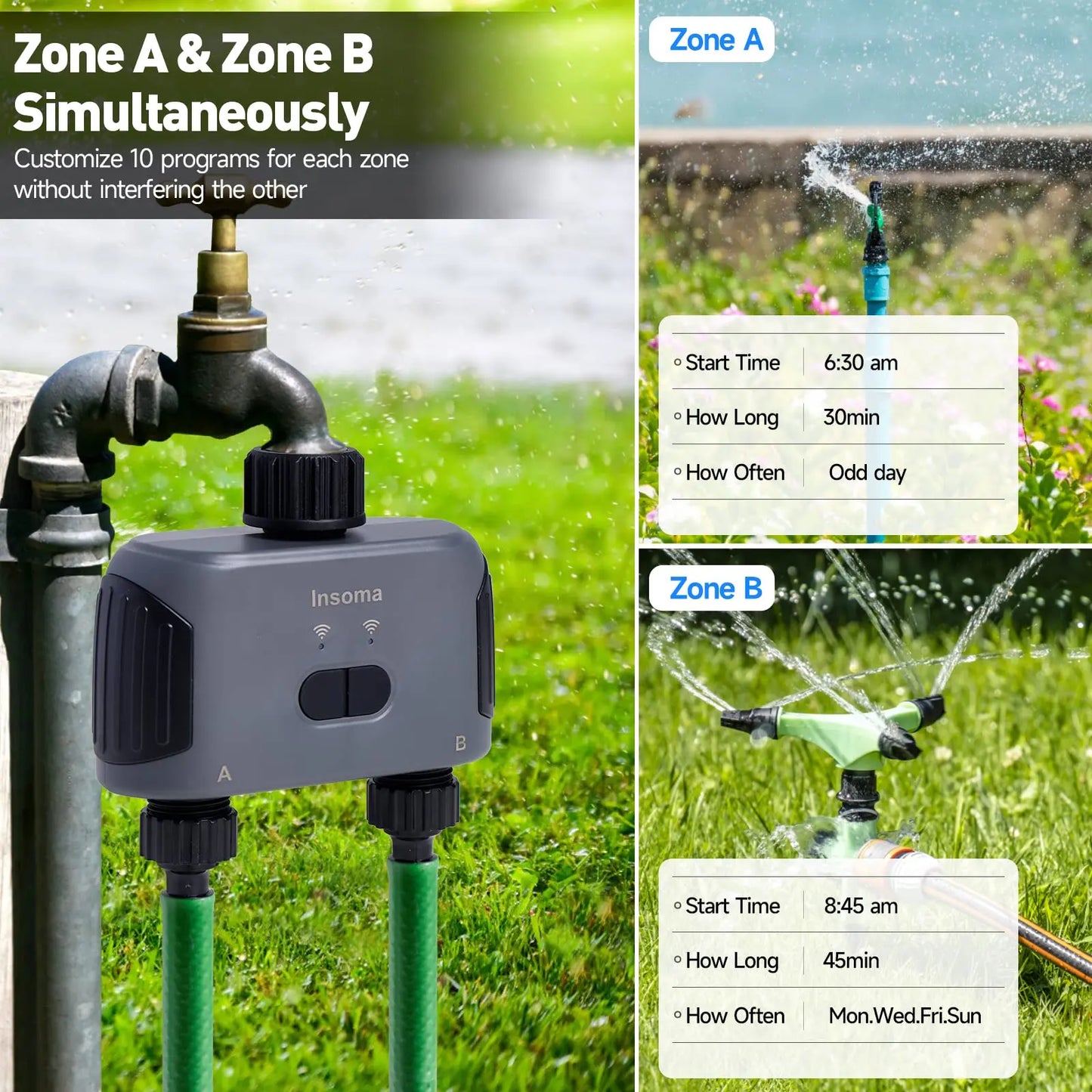 Insoma Zigbee WiFi Automatic Water Timer For Garden Irrigation System
