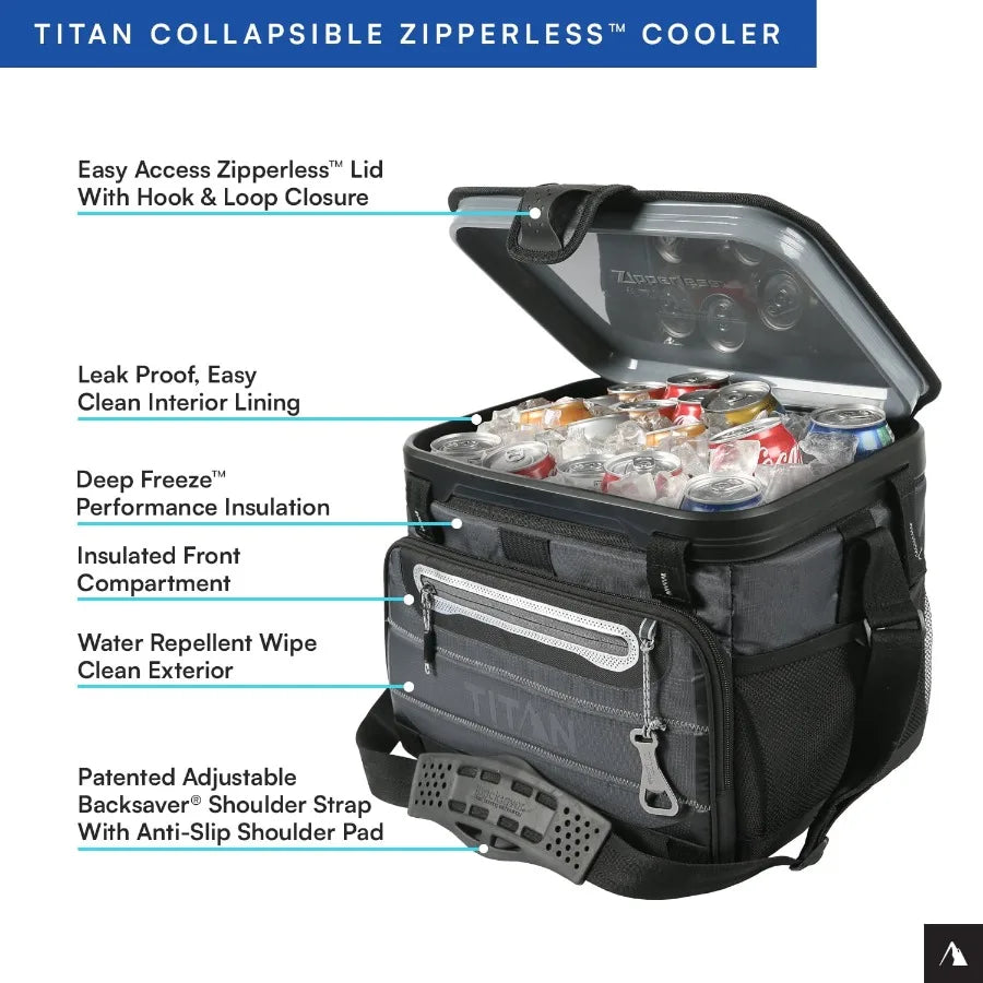 Soft Cooler Collapsible Zipperless For Outdoor Use